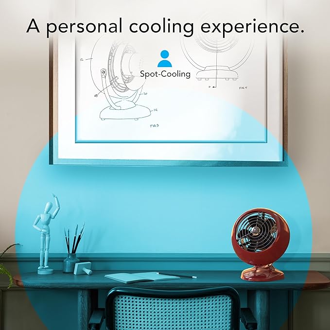 Vornado VFAN™ Mini Fan, Classic Vintage Fan, Retro Metal Air Circulator - Image 2