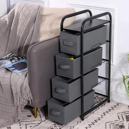 MAX Houser 4 Drawer Narrow Dresser Fabric Storage Tower Vertical Slim Storage - Image 5