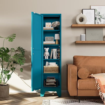 COFaR Tall Bathroom Cabinet, Metal Farmhouse Narrow Slim Storage Cabinet - Image 2