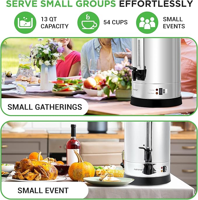NutriChef Water Boiler and Hot Water Dispenser, 13L Electric Beverage Dispenser - Image 2