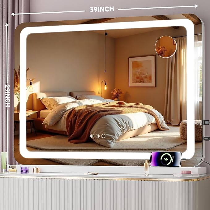 Vanity Mirror with Lights, Dimmable 3 Modes, Memory Function, Smart Touch - Image 2