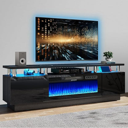 Fireplace TV Stand with 36" Electric Fireplace, Entertainment Center with LED - Image 2