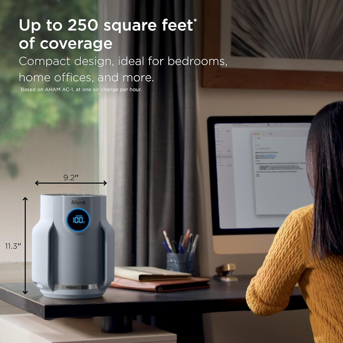 shark neverchange compact pro air purifier, hp071brn, winter, package contents