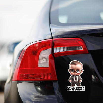 3D Baby on Board Sticker for Cars - New Generation - Chic Baby on Board - Large 7 Inches Safety Sign