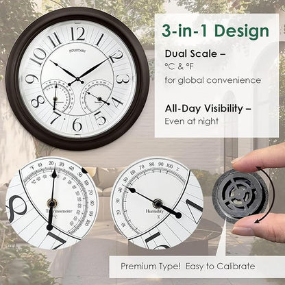 FOUNTAIN DESIGNS 18 Inch Illuminated in/Outdoor Clock - Image 4