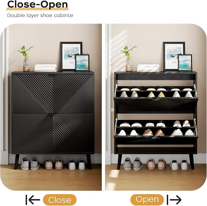 Shoe Cabinet Storage, Farmhouse Freestanding Organizer - Image 7