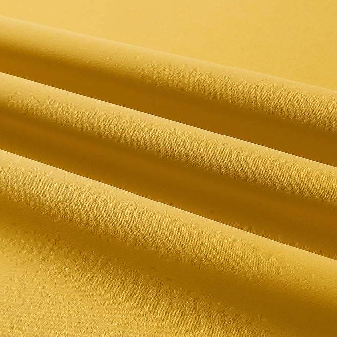 DUALIFE Dark Yellow Blackout Curtains - Image 8