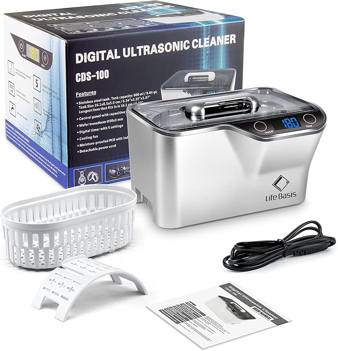LifeBasis Ultrasonic Cleaner, Professional 45kHz Ultrasonic Jewelry Cleaner 20 - Image 9