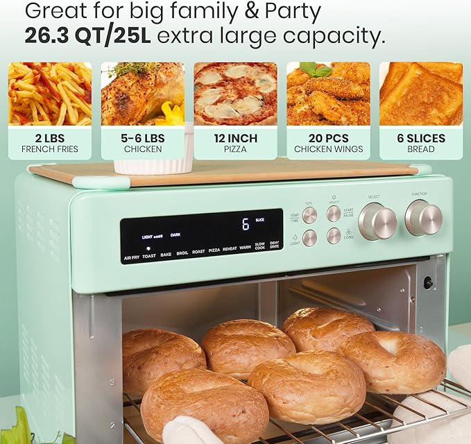 VAL CUCINA Retro Style Infrared Heating Air Fryer Toaster Oven, Extra Large - Image 5