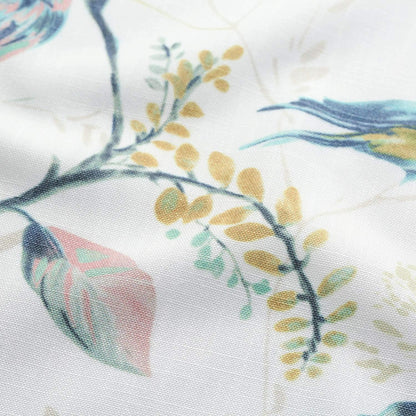 Green Birds Floral Printed Kitchen Tier Curtains, 30 x 36, 2 Panels | Soft Thick Fabric, Easy to Hang Rod Pocket Design, Country Style Short Curtains for Small Window