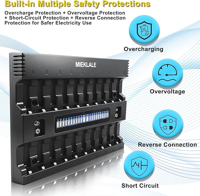 MIEKLALE 20+2 Bay AA AAA Battery Charger - Image 4