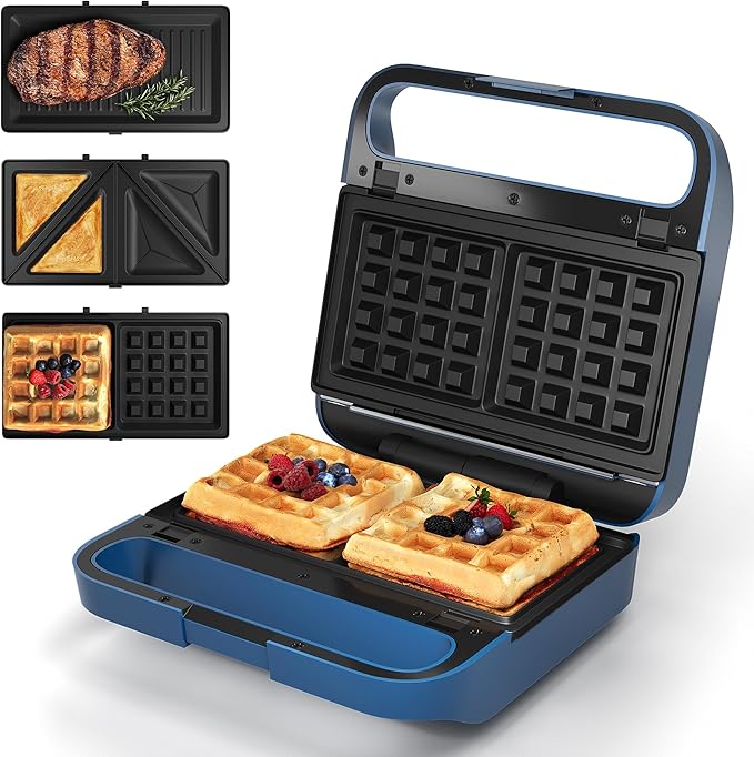 Sunvivi 3 in 1 Sandwich Maker, Electric Waffle Maker by WeGetLife