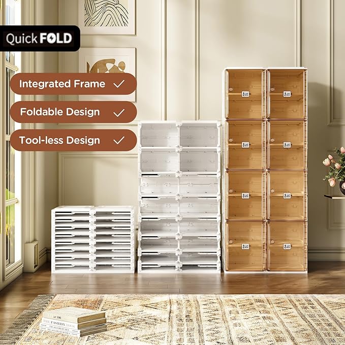 ANTBOX Shoe Organizer Storage Box, Portable Folding Shoe Rack - Image 3