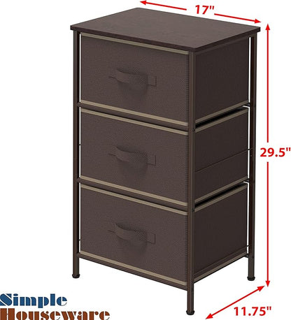 Simple Houseware 3 Drawer Nightstand Dresser - Image 3