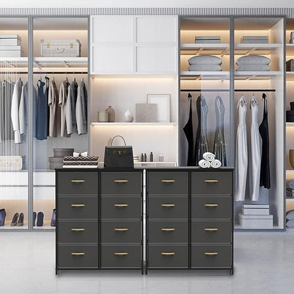 SIMPLE HOUSEWARE 8 Drawer Wide Dresser Tall Storage Tower, Dark Grey - Image 6