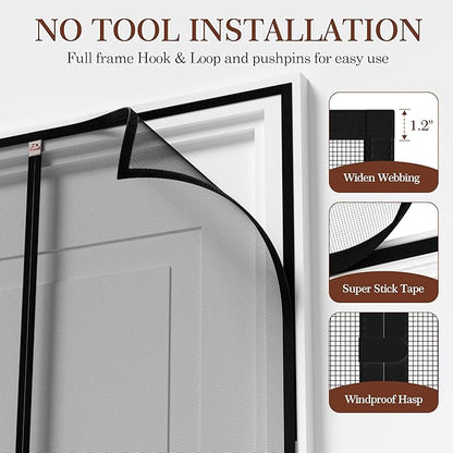 Yotache Magnetic Screen Door Fits 78" Wide x 86" Height Doors, Screen Size 80" - Image 5