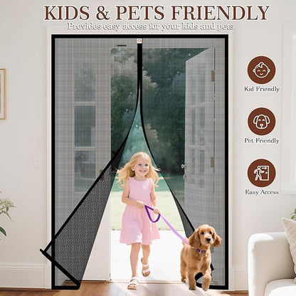 Yotache Reinforced Magnetic Screen Door Fit 48"x84" Doors, Screen Size 50" x 85" - Image 7