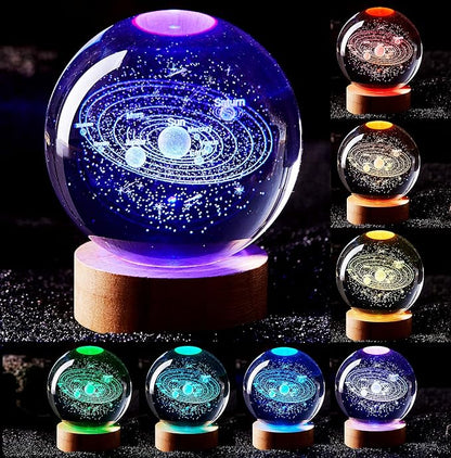 Conalisk 3D Solar System Crystal Ball Lamp, 3.15 Inch K9 Crystal Ball Night by Conalisk