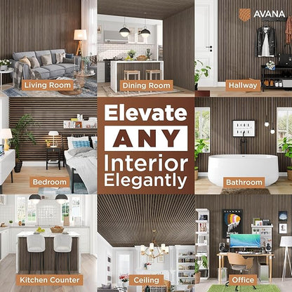 Avana Acoustic Wood Wall Panels – 47.2 X 12.6 Inch Walnut Acoustic Panels 2 PCs - Image 3