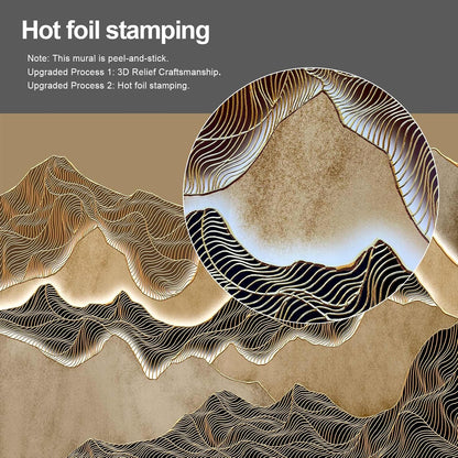3D Relief Mural Hot foil Stamping Wallpaper for Living Room and Bedroom - XL -108"x157"