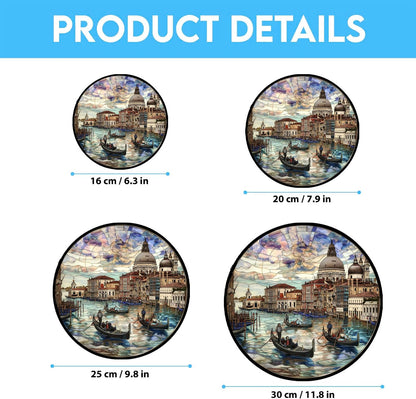 Customized Venice Italy Stained Glass Window Hanging Sun Catcher Halloween Haning Ornament Decoration Christmas Birthday Gifts for Lover Friends Mother Day