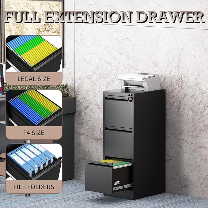 3 Drawer Vertical File Cabinet - Image 5