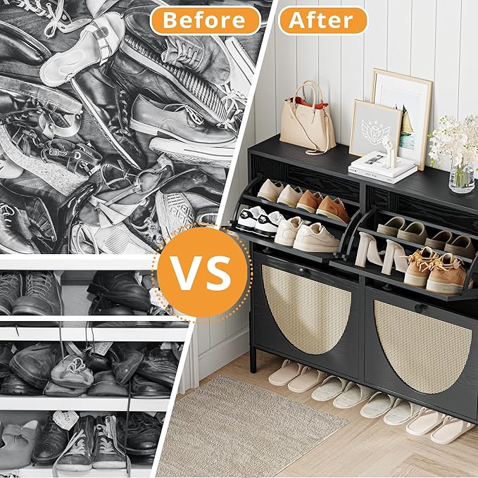 IRONCK Rattan Shoe Cabinet Storage - Image 7