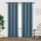 Dusty Blue Curtains for Living Room 2 Panels Set 84 Inch Length Blackout Window by KOUFALL