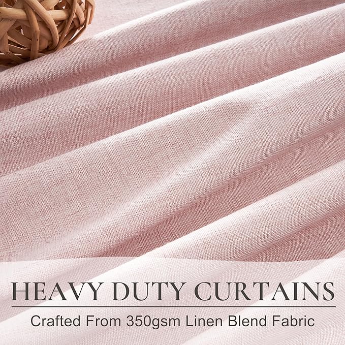100 Inch Long Baby Pink Curtains 2 Panels Set - Image 3