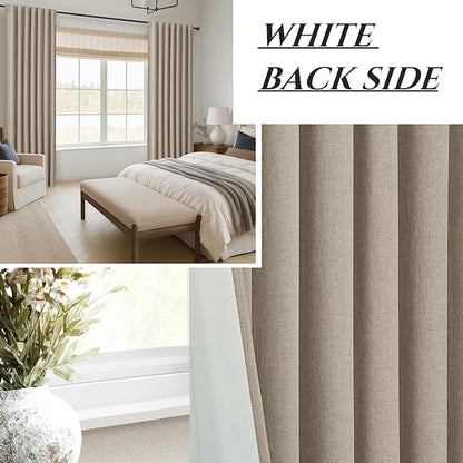 Grey Beige Short Small Window Room Darkening Curtains 54 Inches Long - Image 6
