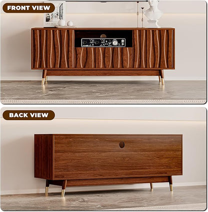 ATJafurn 55‘’ Brown Walnut Finish TV Stand - Image 2