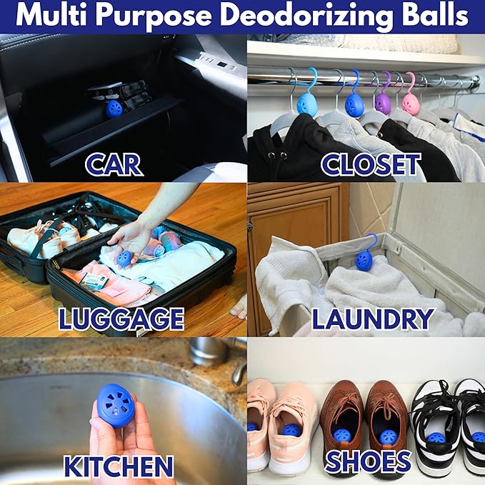 Air Jungles Shoe Deodorizer Balls 6 Ct, Ocean Scent, Odor Remover Balls - Image 7