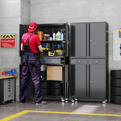 Garage Storage Cabinet with Wheels and Doors, Required Assembly - Image 8