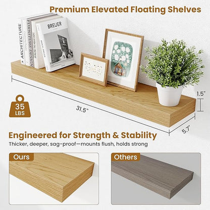 Fun Memories Bathroom Shelves 32 Inch Long Set of 2, Floating Shelves - Image 3