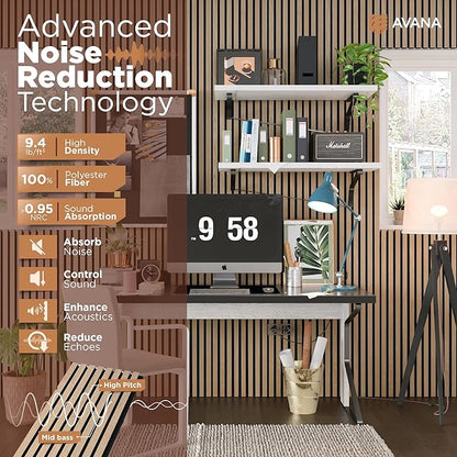 Avana Acoustic Wood Wall Panels – 94.4 X 12.6 Inch White Oak Acoustic Panels 2 - Image 5