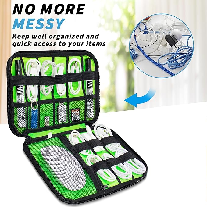 Electronics Organizer, Travel Cord Organizer Pouch, Portable Cable Organizer - Image 4