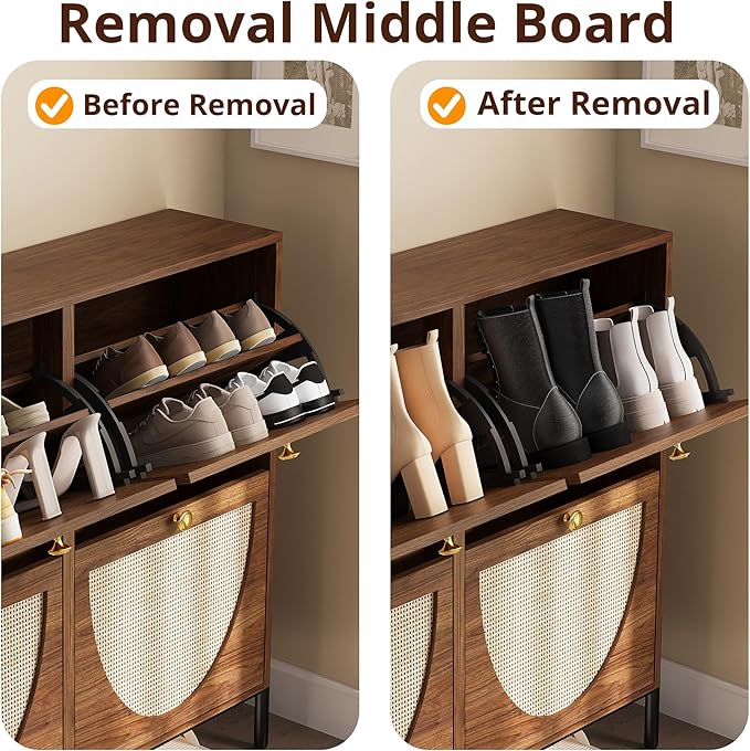 IRONCK Rattan Shoe Cabinet Storage - Image 6