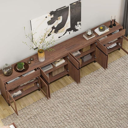 WAMPAT Modern TV Stand for TVs up to 120 inch, 4 in 1 TV Console - Image 5