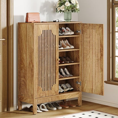 Tribesigns Shoe Cabinet with Doors, 5-Tier Shoe Storage Cabinet with Adjustable - Image 4