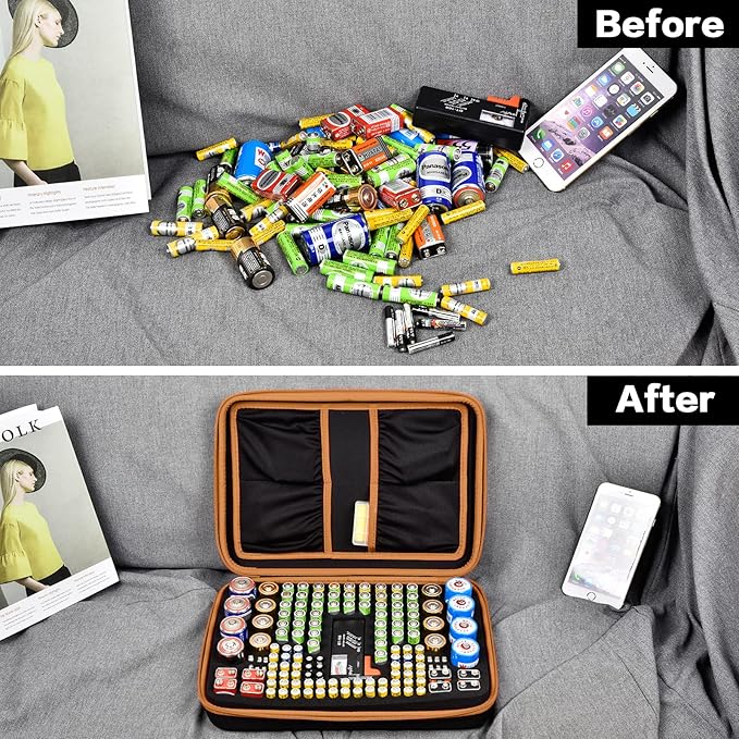 Comecase Battery Organizer Storage Box, Carrying Case Bag Holder - Image 6