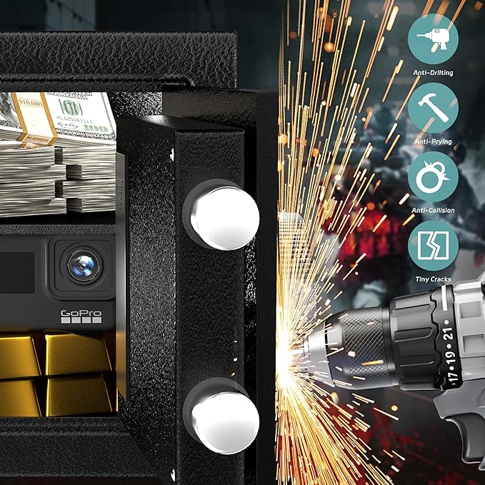 Safe, 1.2Cubic Feet Safe Box, Anti-Theft Digital Security Lock Box - Image 6