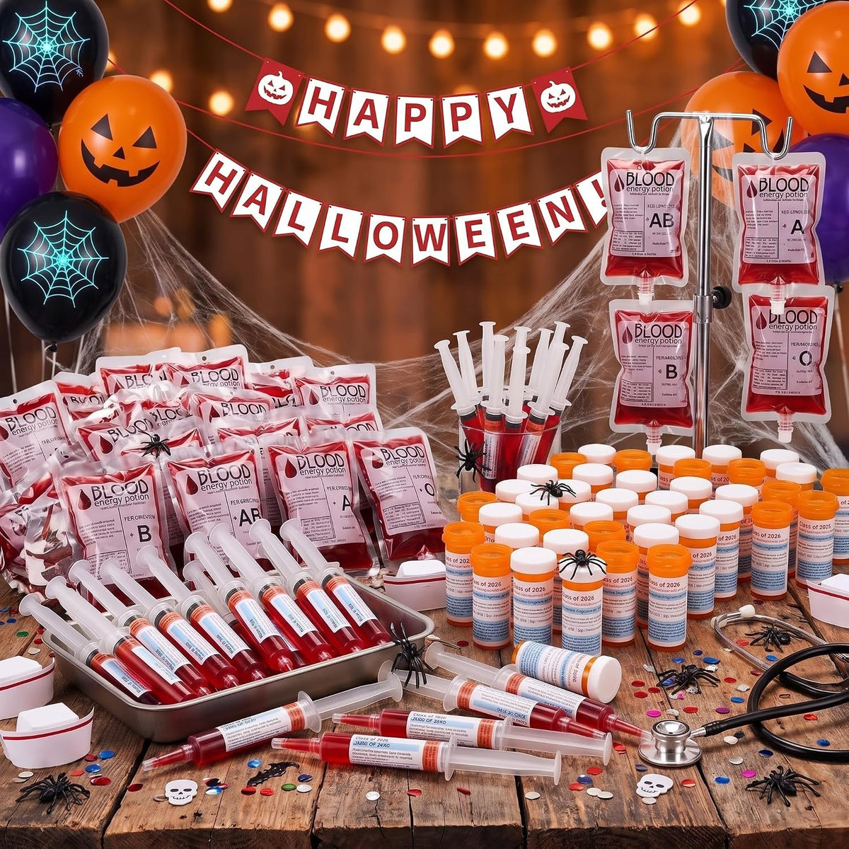 TrelaCo 120 Pcs Halloween Nursing Party Supplies Set