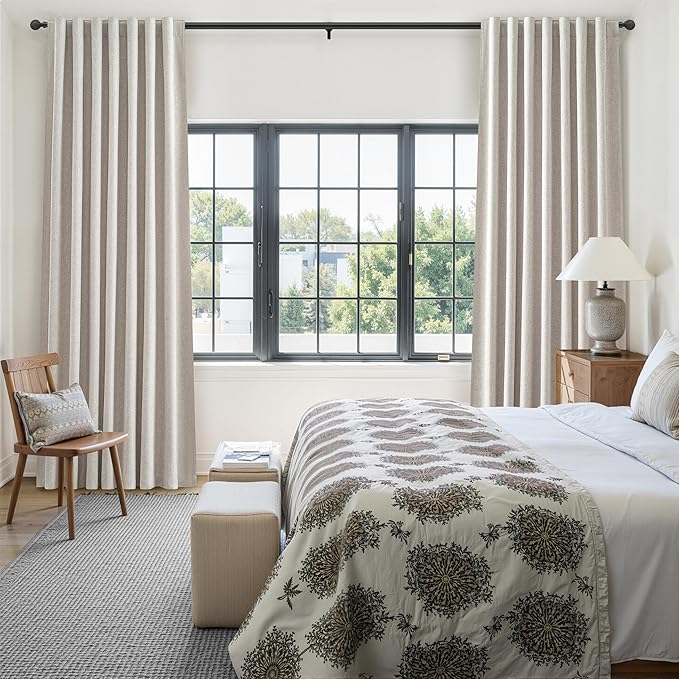 Black Out 98 Inch Long Boho Curtains 2 Panel Set, Farmhouse Curtains - Image 7