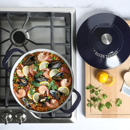 Martha Stewart Gatwick 7 QT Enamel Cast Iron Dutch Oven – Navy Blue, Heavy-Duty - Image 2