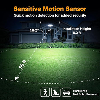 LUTEC 84W 9500LM LED Security Light Hardwire Motion Sensor Outdoor Lights - Image 3
