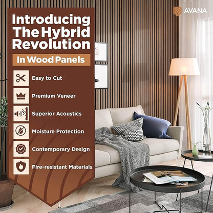 Avana Acoustic Wood Wall Panels – 47.2 X 12.6 Inch Smoke Walnut Acoustic Panels - Image 2