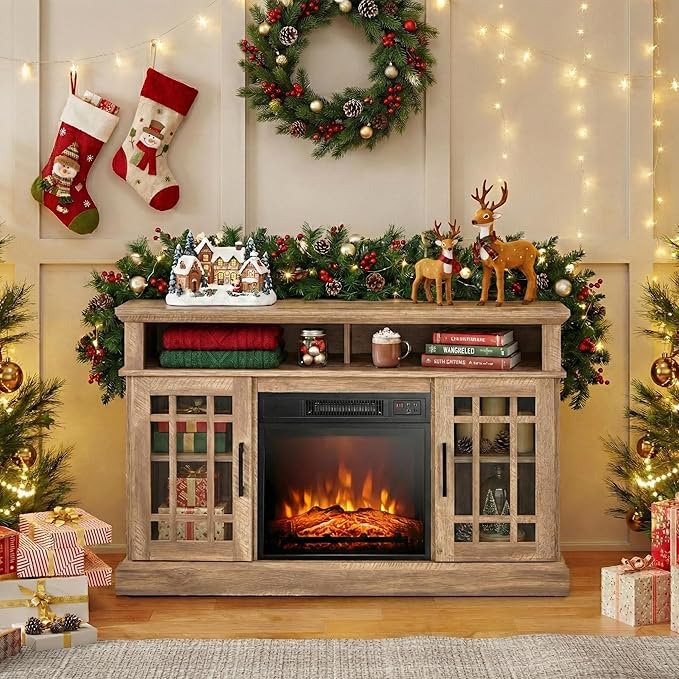 SIMOE 48 Inch Electric Fireplace TV Stand, TV Console - Image 9