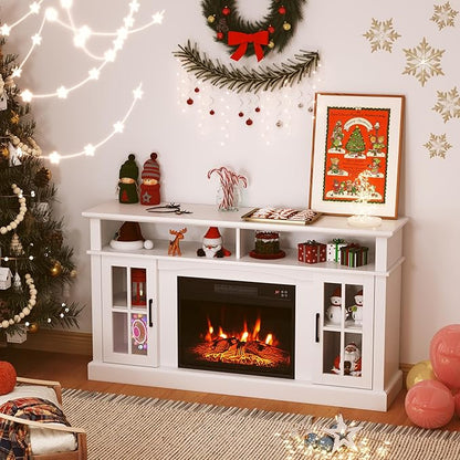 SIMOE 58 in TV Stand with 23 Inch 5100BTU Fireplace, Electric Fireplace TV - Image 8
