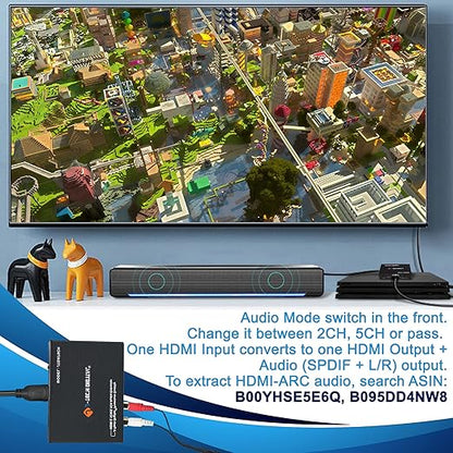 J-Tech Digital Premium Quality 1080P HDMI To HDMI + Audio Audio Extractor - Image 5