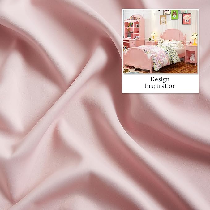 DUALIFE Pink Curtains 45 Inch Length - Image 4